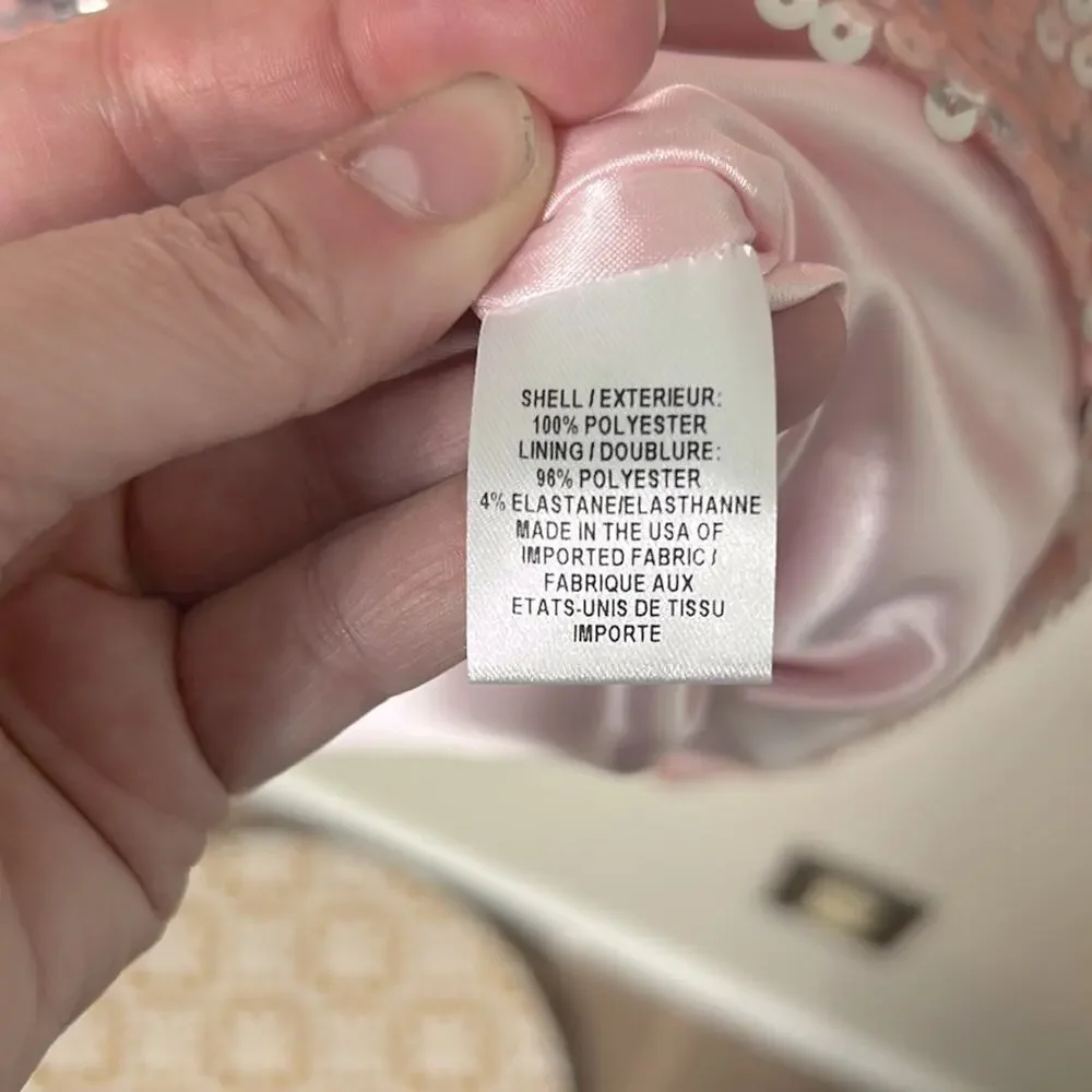 NEW Milly Minis pink silver sequin Angular Shift Dress